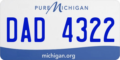 MI license plate DAD4322