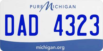 MI license plate DAD4323