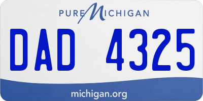 MI license plate DAD4325