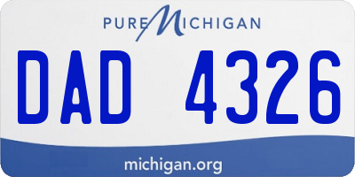 MI license plate DAD4326