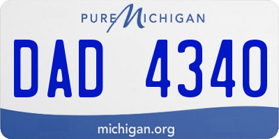 MI license plate DAD4340