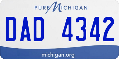 MI license plate DAD4342