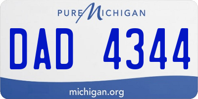 MI license plate DAD4344