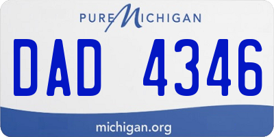 MI license plate DAD4346