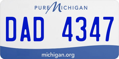 MI license plate DAD4347