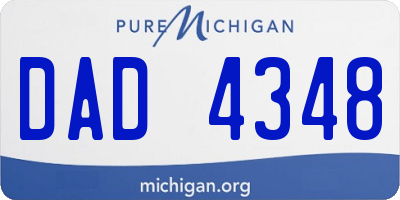 MI license plate DAD4348