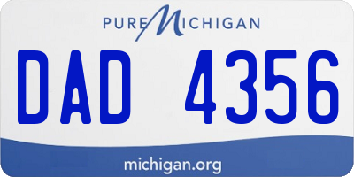 MI license plate DAD4356
