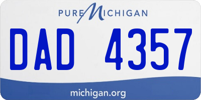 MI license plate DAD4357