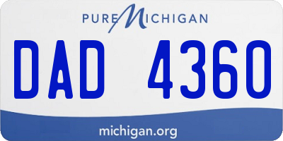 MI license plate DAD4360