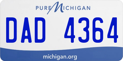 MI license plate DAD4364
