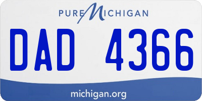 MI license plate DAD4366