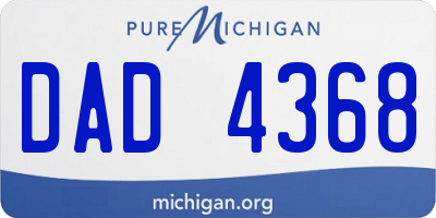 MI license plate DAD4368