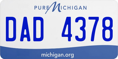 MI license plate DAD4378