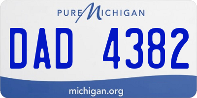 MI license plate DAD4382