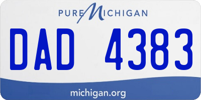 MI license plate DAD4383