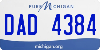 MI license plate DAD4384