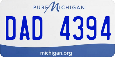 MI license plate DAD4394