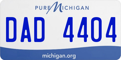 MI license plate DAD4404
