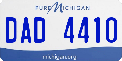 MI license plate DAD4410