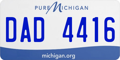 MI license plate DAD4416