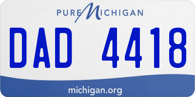 MI license plate DAD4418