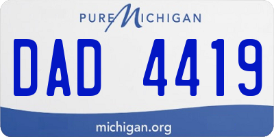 MI license plate DAD4419