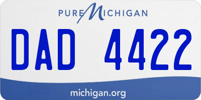 MI license plate DAD4422