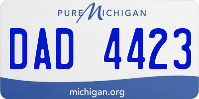 MI license plate DAD4423