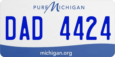 MI license plate DAD4424
