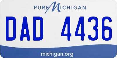 MI license plate DAD4436