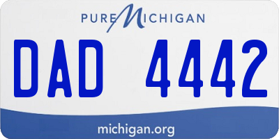 MI license plate DAD4442