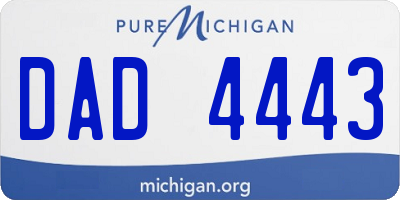 MI license plate DAD4443