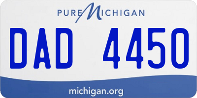 MI license plate DAD4450