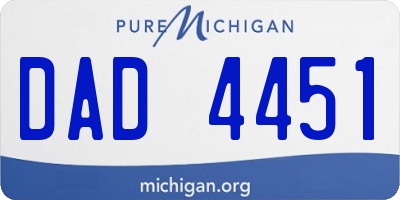MI license plate DAD4451