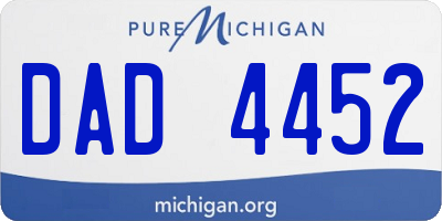 MI license plate DAD4452