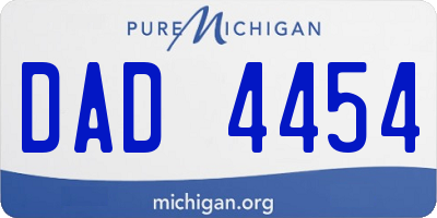 MI license plate DAD4454