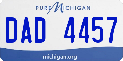 MI license plate DAD4457
