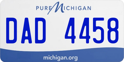 MI license plate DAD4458