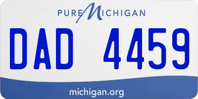 MI license plate DAD4459