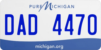 MI license plate DAD4470