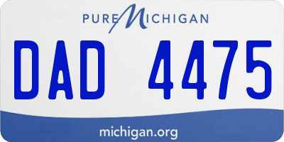MI license plate DAD4475