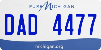 MI license plate DAD4477