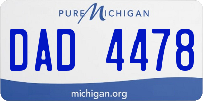 MI license plate DAD4478