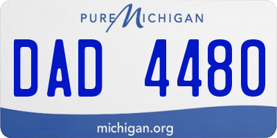 MI license plate DAD4480