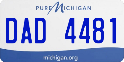 MI license plate DAD4481