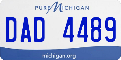 MI license plate DAD4489