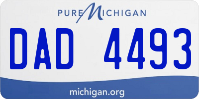 MI license plate DAD4493