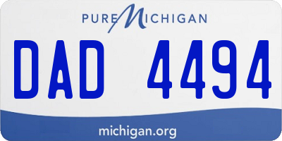 MI license plate DAD4494