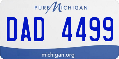 MI license plate DAD4499
