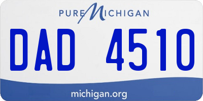 MI license plate DAD4510